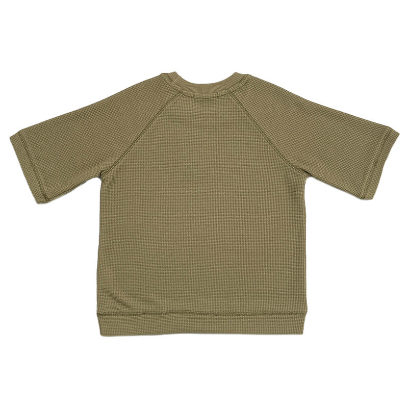 Boy Oversized Waffle Knit Top - Army Green - SB2309228C