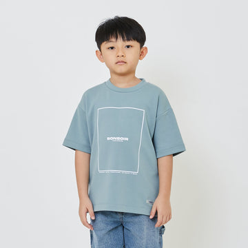 Boy Printed Pique Top - Light Blue - SB2310261C