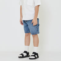 Boy Slim Fit Worker Twill Shorts - SB2401016