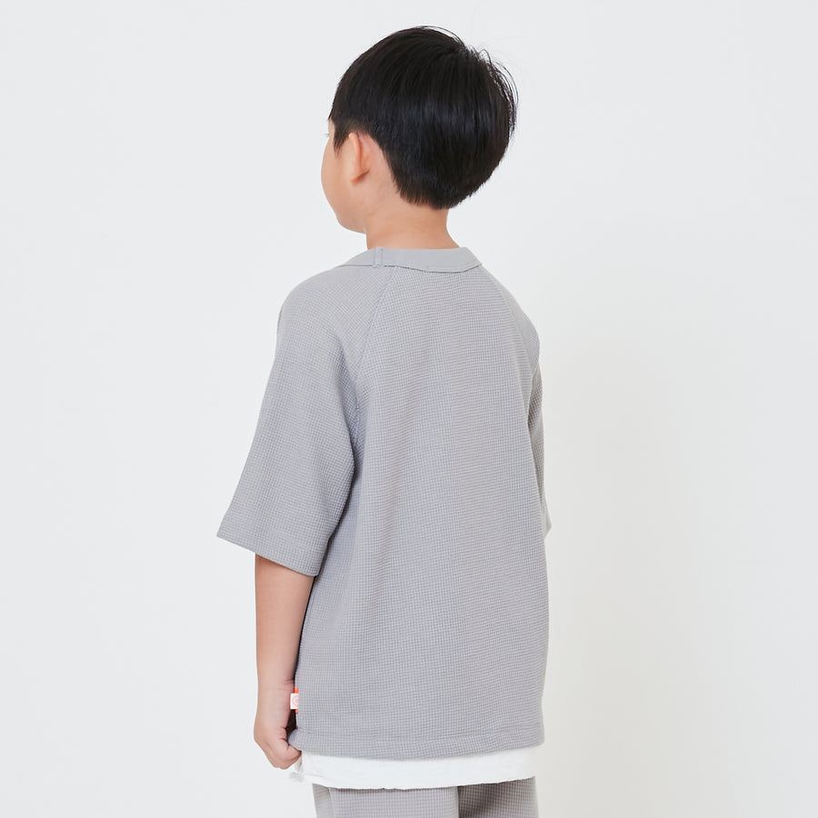 Boy Oversized Waffle Top - SB2408093