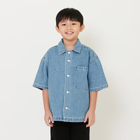 Boy Oversized Denim Shirt - Light Blue - SB2410153A