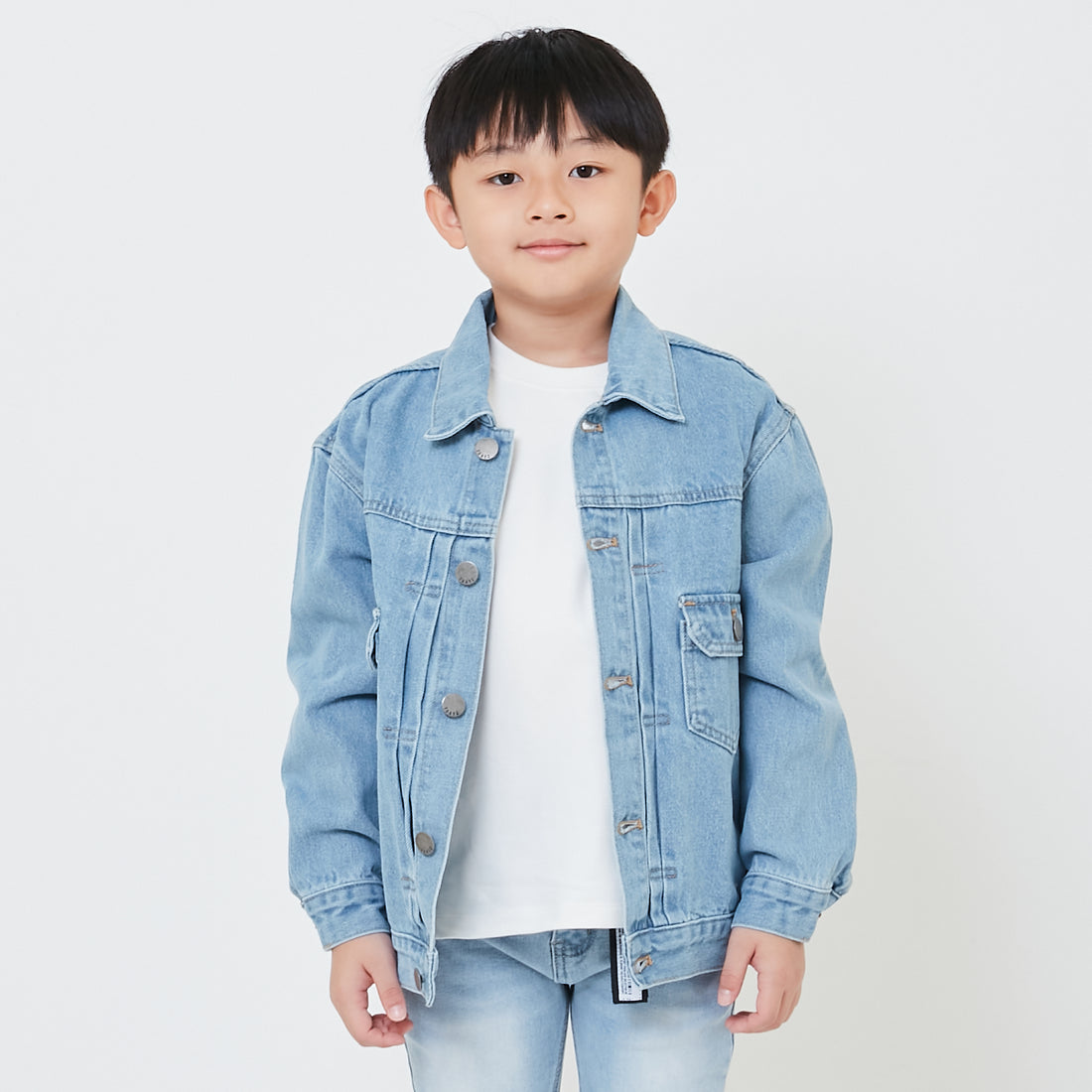 Boy Oversized Denim Jacket - Light Blue - SB2410155A