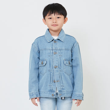 Boy Oversized Denim Jacket - Light Blue - SB2410155A