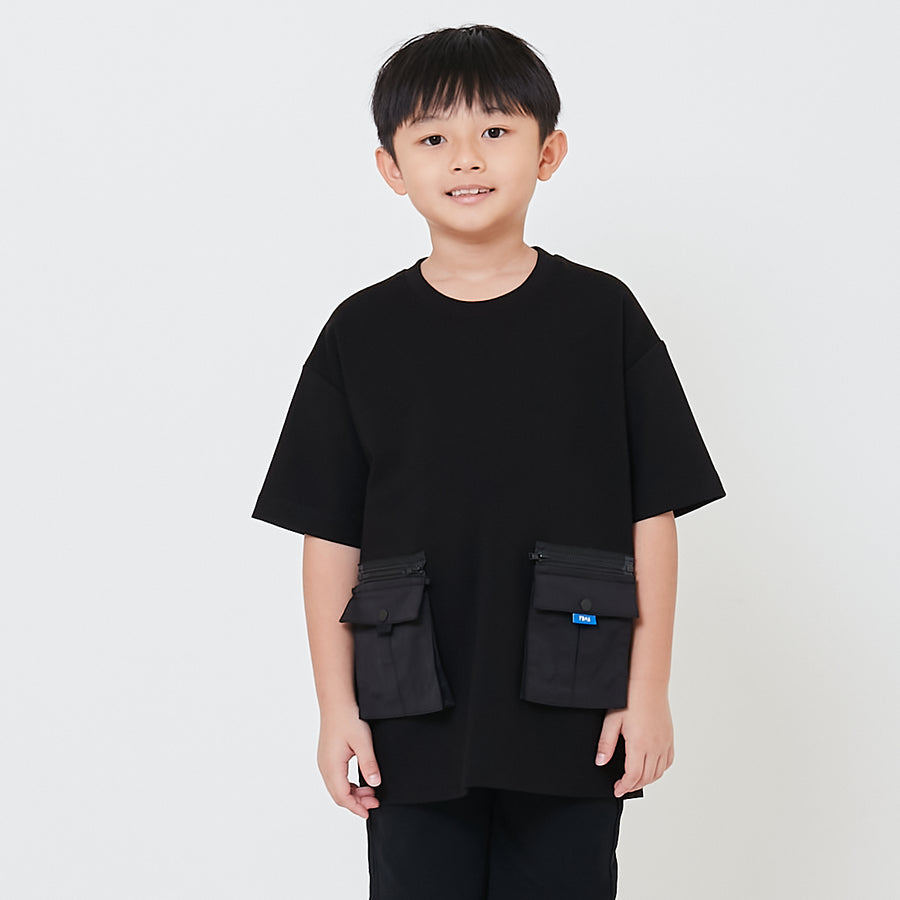 Boy Detachable Patch Pocket Oversized Top - SB2412187