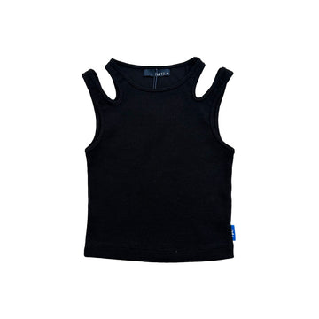 Girl Ribbed Tank Top - Black - SG2311088B