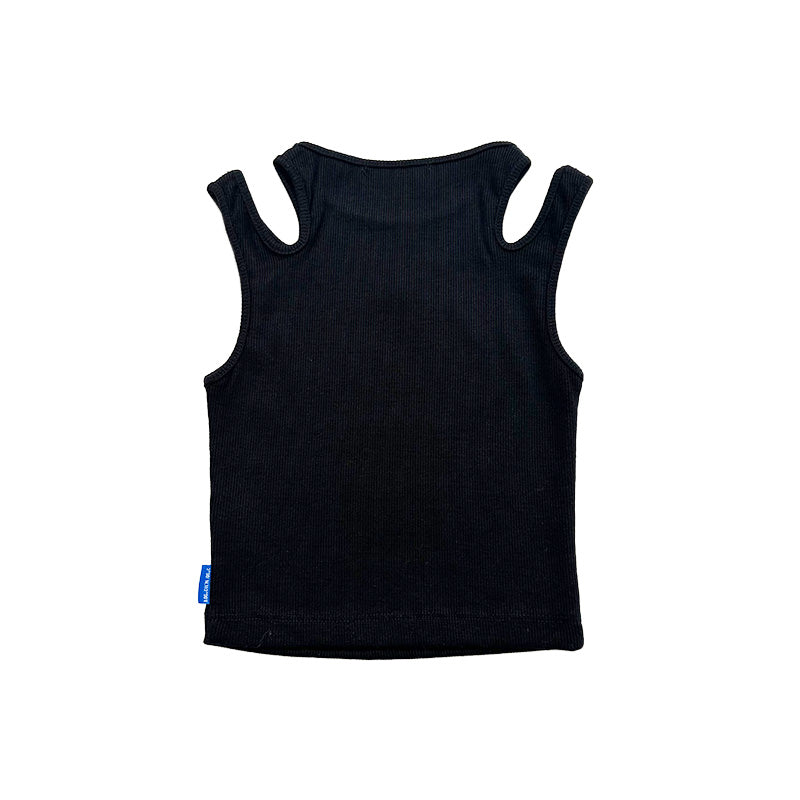 Girl Ribbed Tank Top - Black - SG2311088B