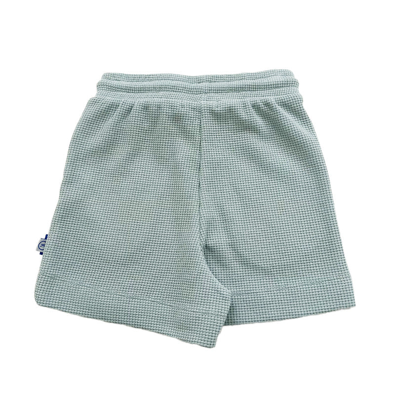 Girl Waffle Knit Shorts - Sage - SG2312104B