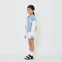 Girl Cropped Varsity Jacket - Light Blue - SG2402030A