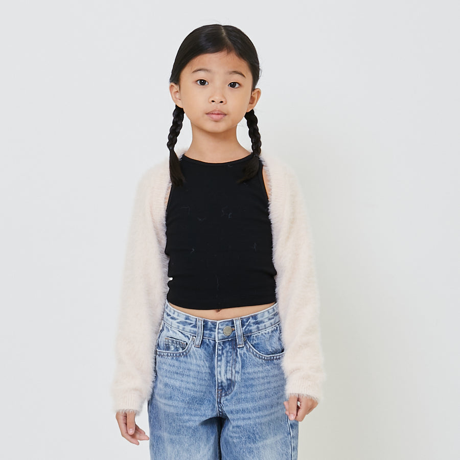 Girl Fluffy Cropped Cardigan - SG2405044