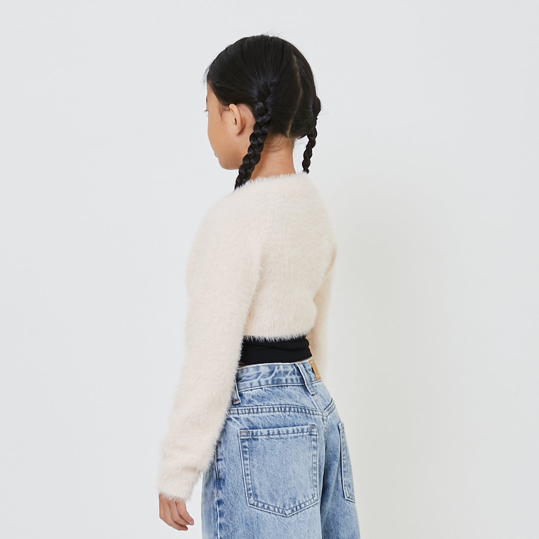 Girl Fluffy Cropped Cardigan - SG2405044