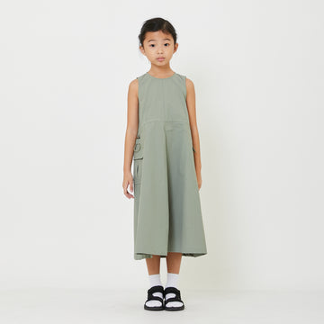 Girl Cargo Dress - Dusty Green - SG2409092A