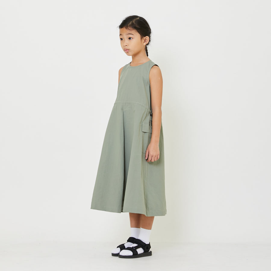 Girl Cargo Dress - Dusty Green - SG2409092A