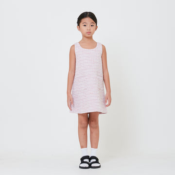 Girl Tweed Dress - Pink - SG2410115A