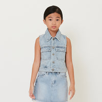 Girl Denim Vest - Light Blue - SG2411126A