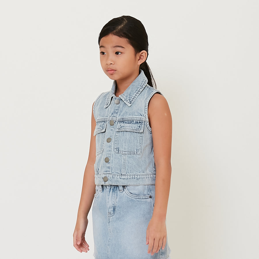 Girl Denim Vest - Light Blue - SG2411126A