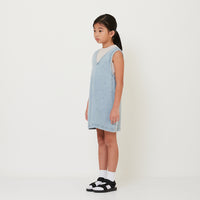 Girl V-Neck Denim Dress - SG2411128