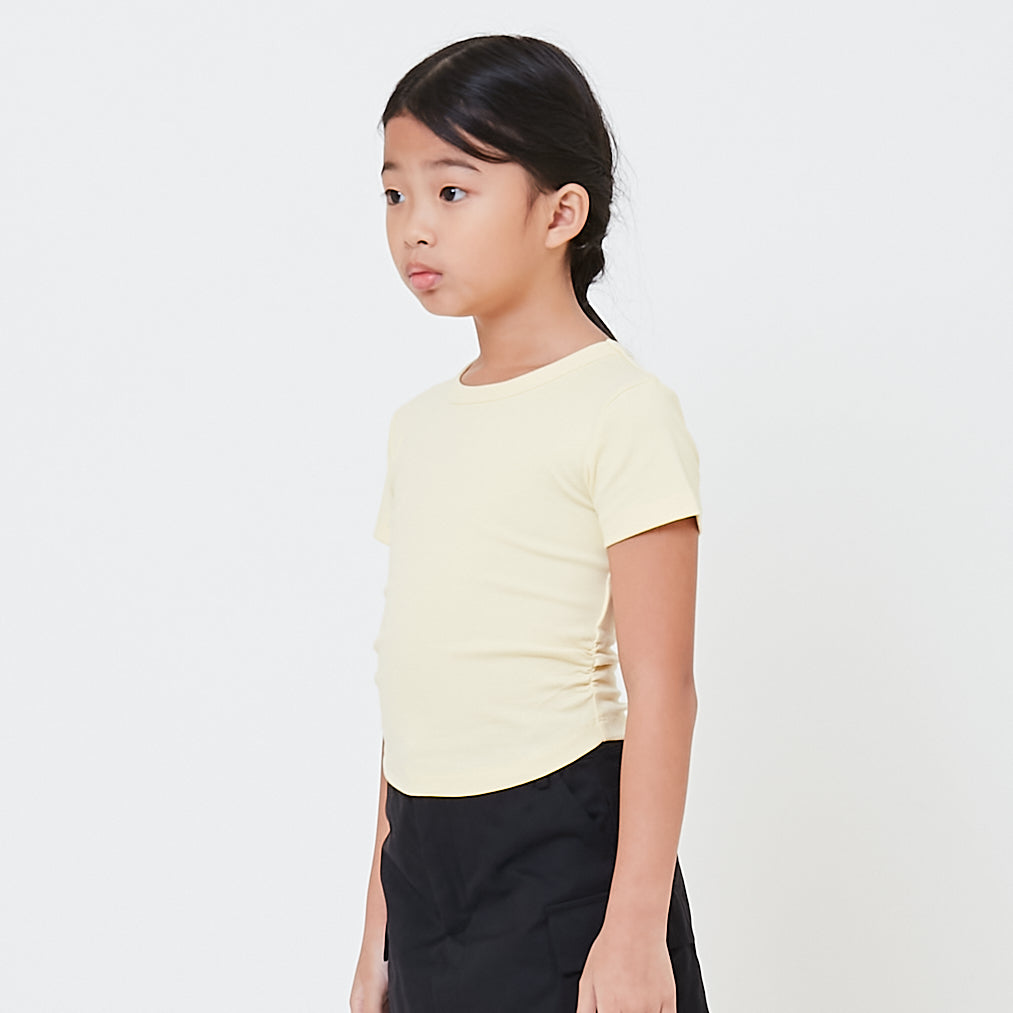 Girl Side Gathers Cropped Top - SG2412131