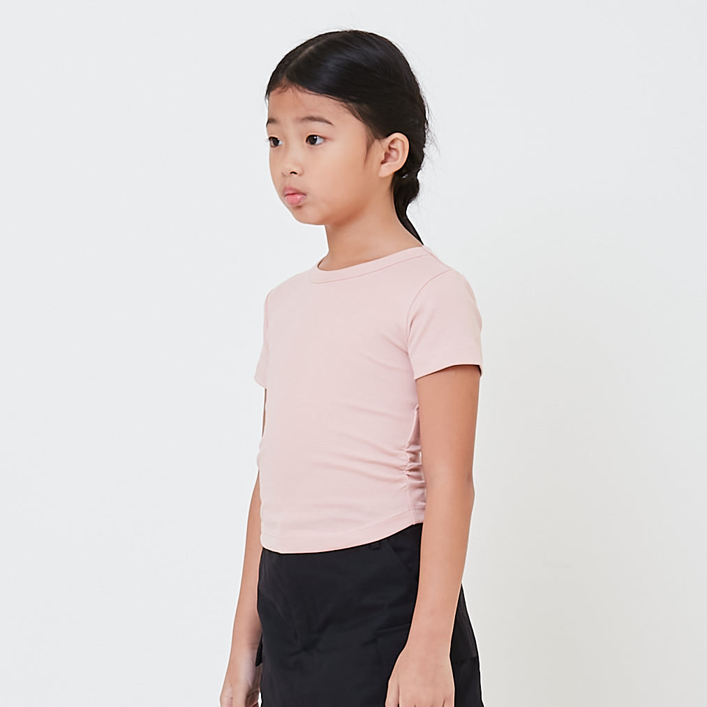 Girl Side Gathers Cropped Top - SG2412131