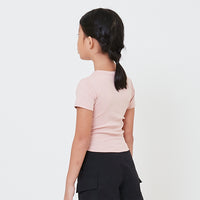 Girl Side Gathers Cropped Top - SG2412131