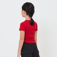 Girl Side Gathers Cropped Top - SG2412131