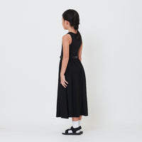 Girl Combined Maxi Dress - Black - SG2412148A