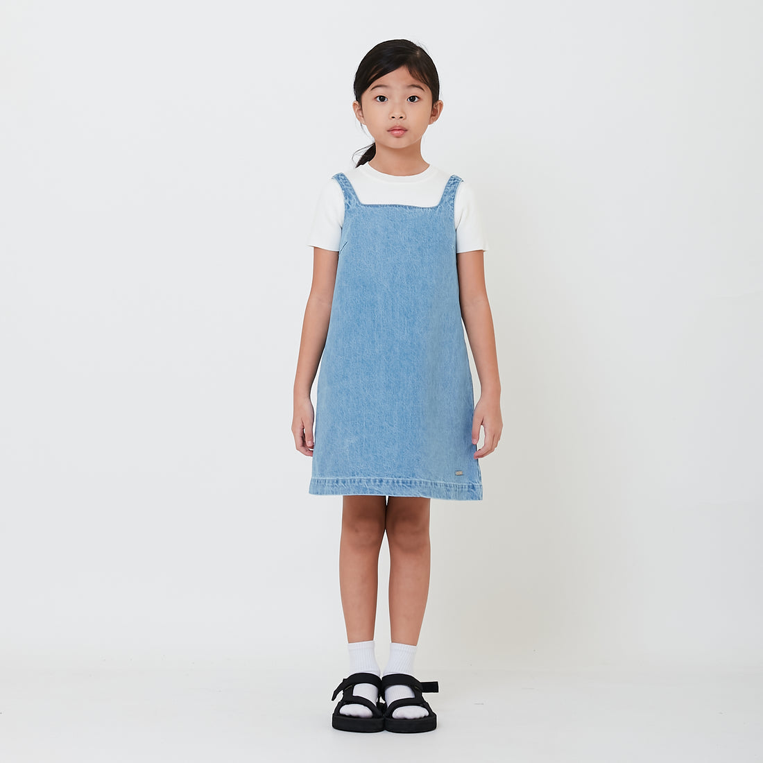 Girl Square Neck Short Dress - Light Blue - SG2501014A