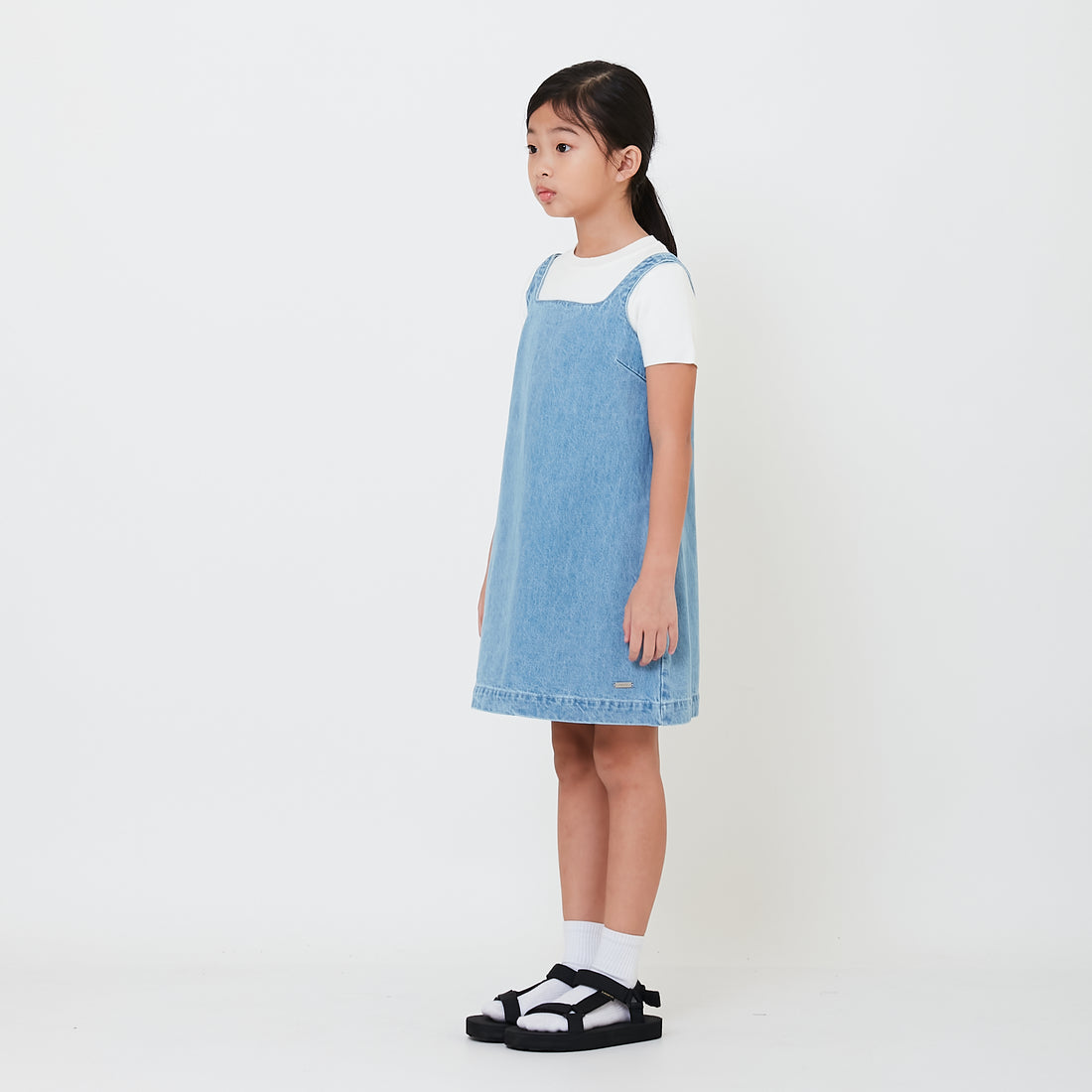 Girl Square Neck Short Dress - Light Blue - SG2501014A