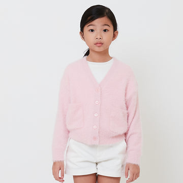 Girl Fluffy Knit Cardigan - SG2502023