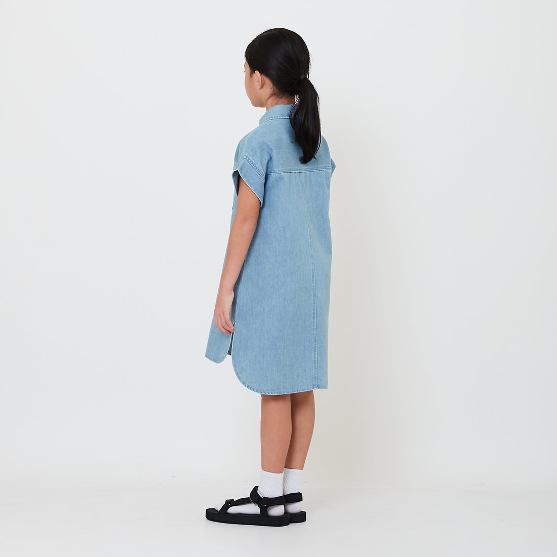 Girl Denim Short Dress - Light Blue - SG2502030A