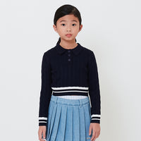 Girl Cable Knit Polo - SG2503035