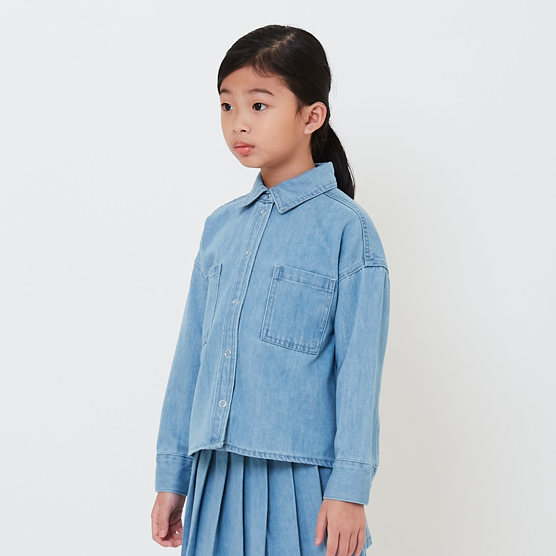 Girl Denim Shirt - Light Blue - SG2503039A