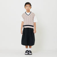 Kids Genderless Cable Knit Vest - Dusty Pink - SK2408002A