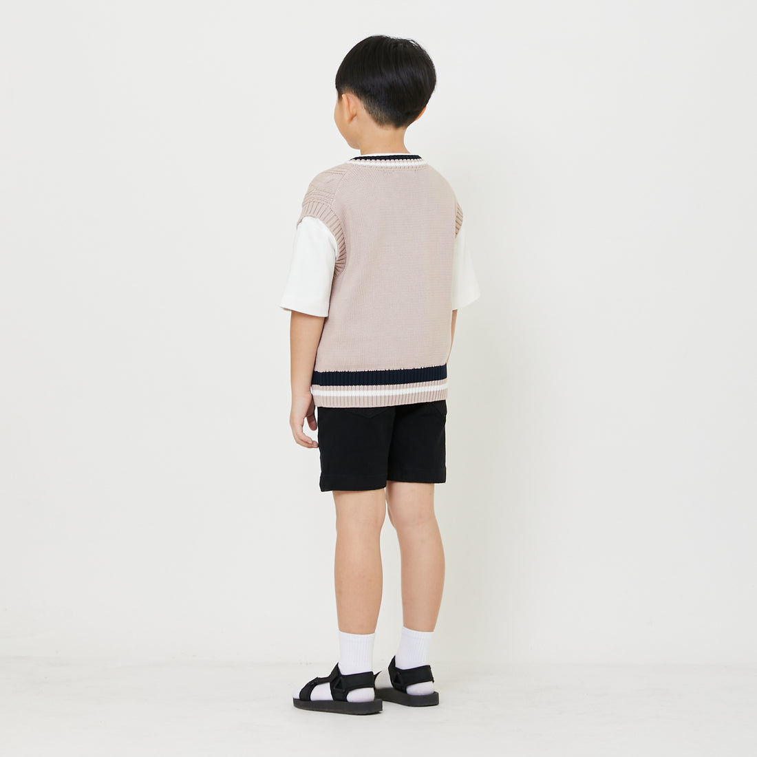 Kids Genderless Cable Knit Vest - Dusty Pink - SK2408002A