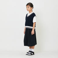 Kids Genderless Cable Knit Vest - Navy - SK2408002B