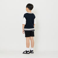 Kids Genderless Cable Knit Vest - Navy - SK2408002B