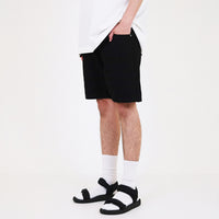 Men Slim Fit Denim Shorts With Belt - Black - SM2211148D