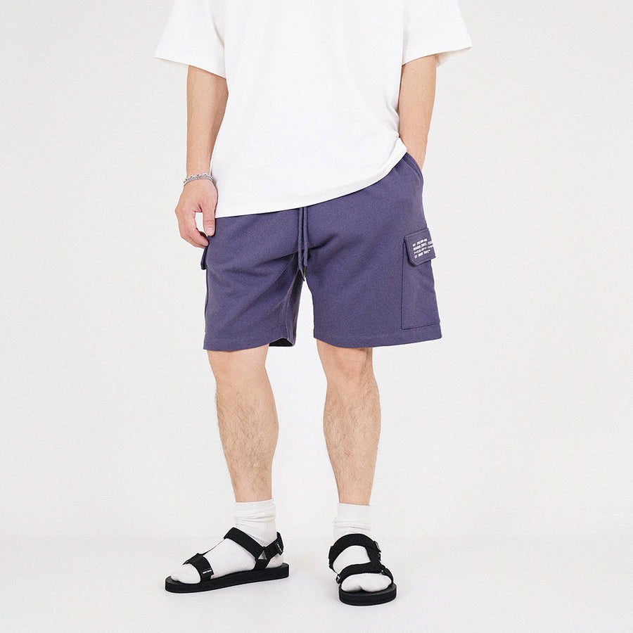 Men Cargo Sweat-Shorts - Blue - SM2305080B