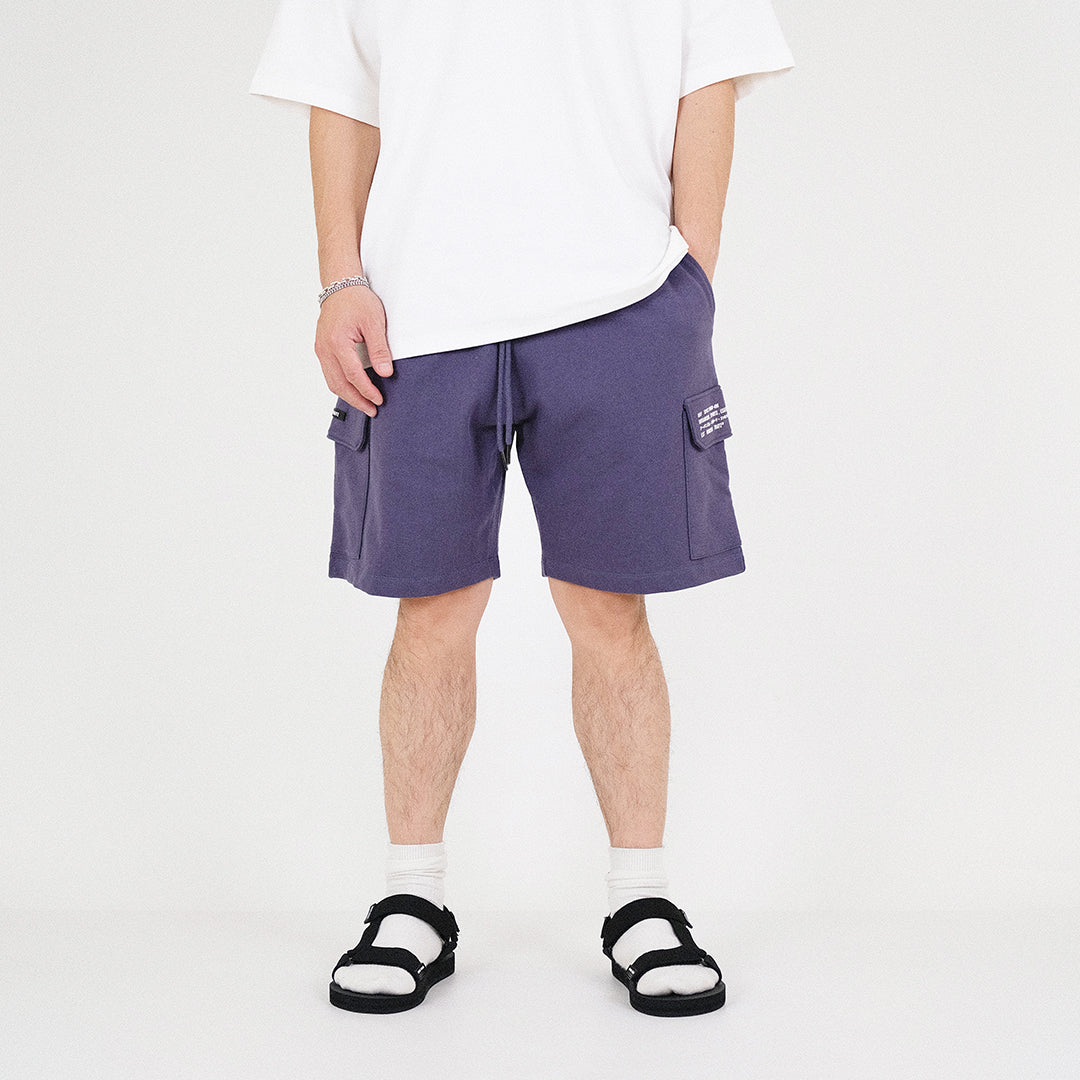 Men Cargo Sweat-Shorts - Blue - SM2305080B