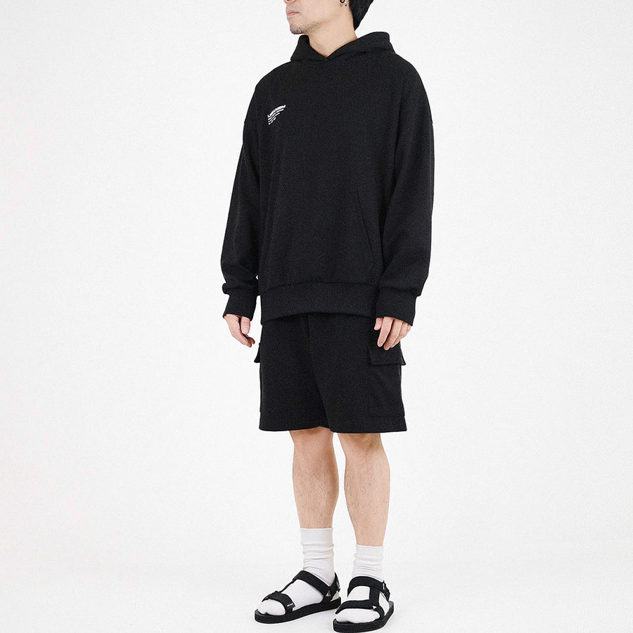 Men Printed Oversized Hoodie - Black - SM2307095D