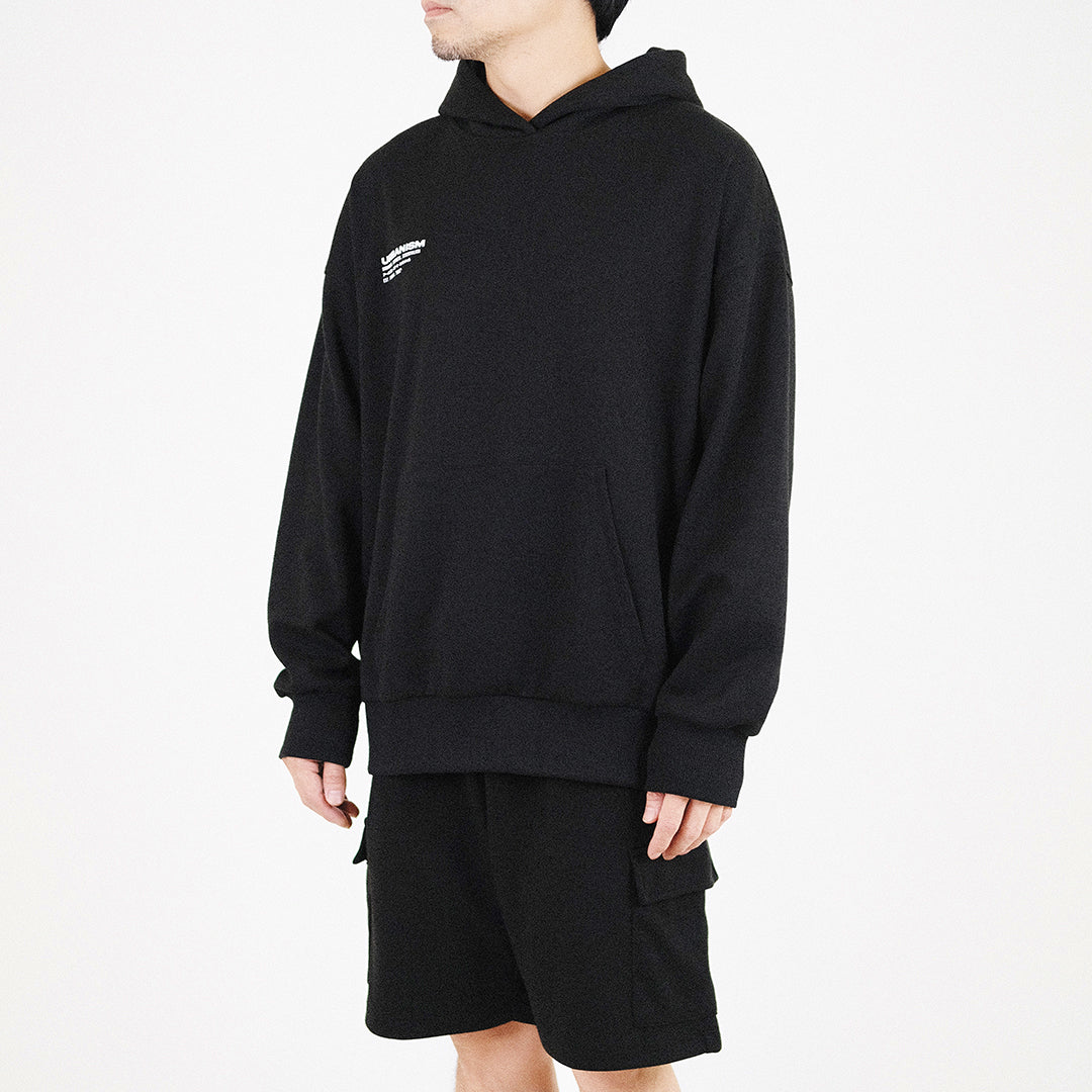 Men Printed Oversized Hoodie - Black - SM2307095D