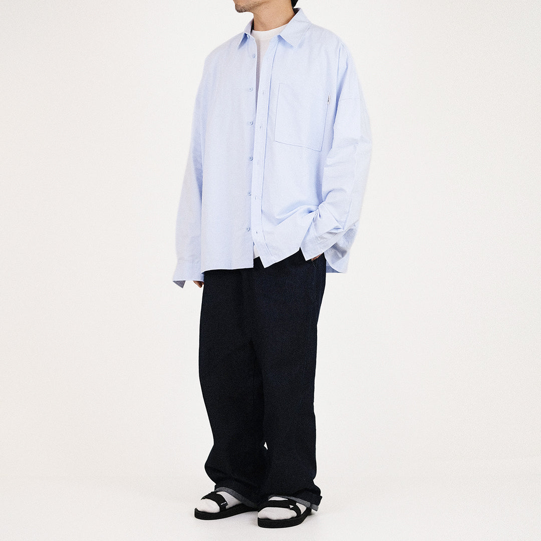 Men Oversized Shirt - Light Blue - SM2307106B