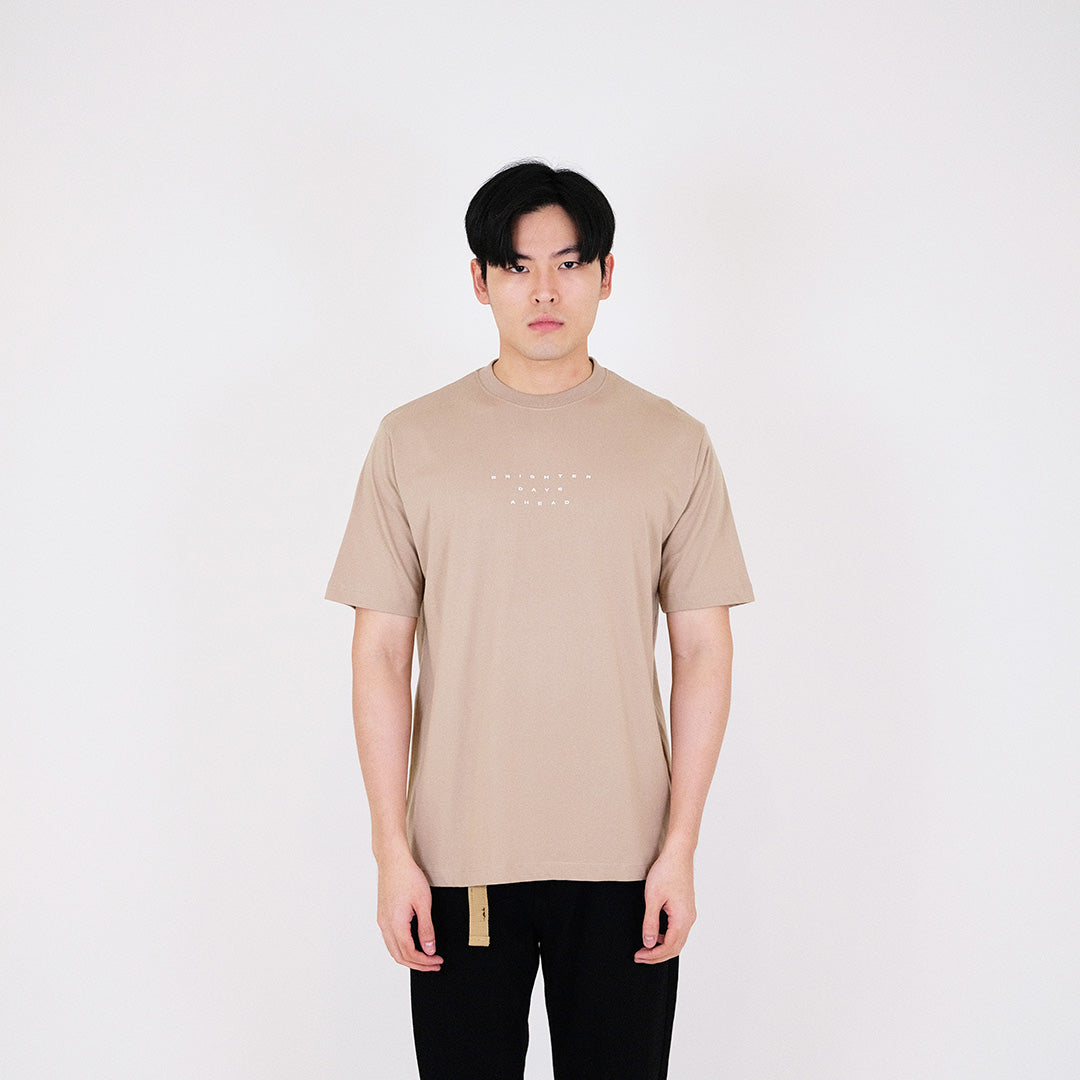 Men Graphic Tee - Khaki - SM2308089B