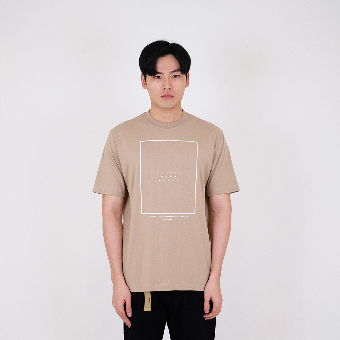 Men Graphic Tee - Khaki - SM2308090B