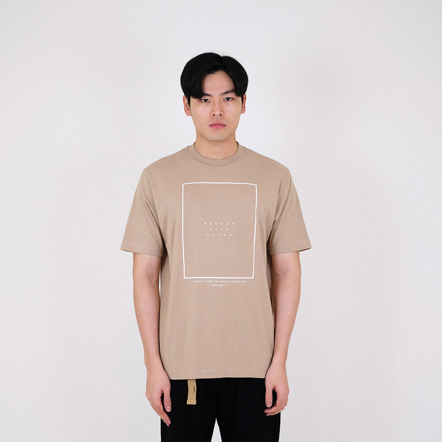 Men Graphic Tee - Khaki - SM2308090B