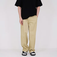 Men Wide Leg Cropped Pants - Khaki - SM2308123A