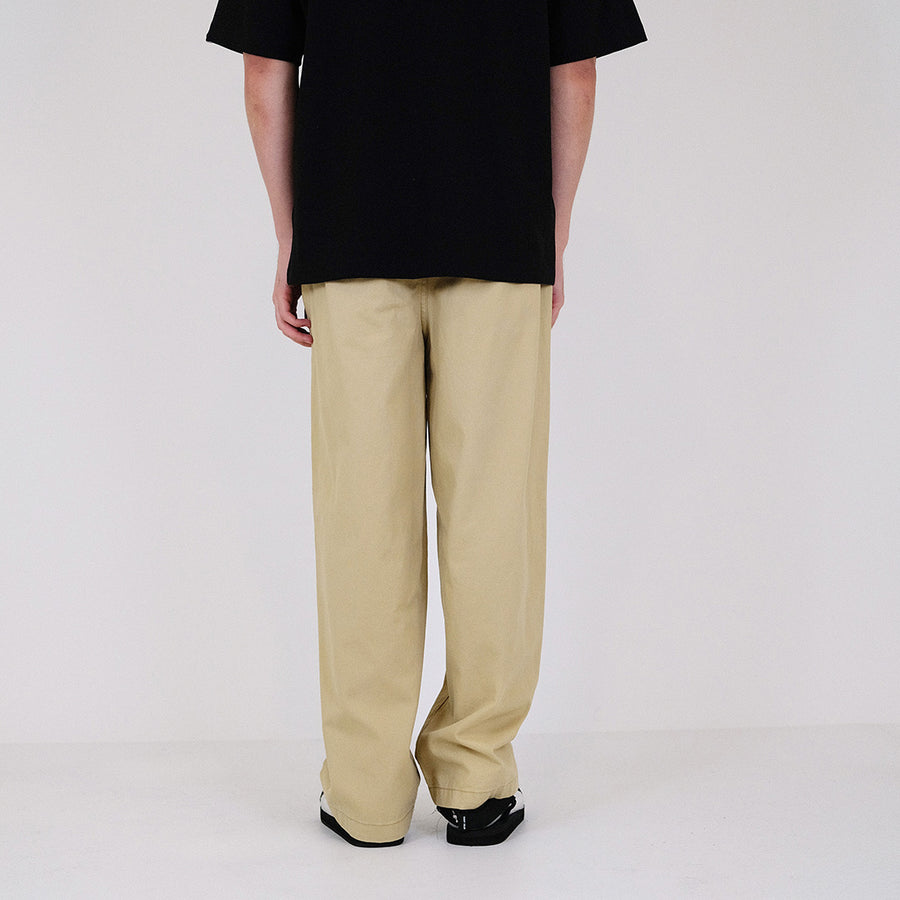 Men Wide Leg Cropped Pants - Khaki - SM2308123A