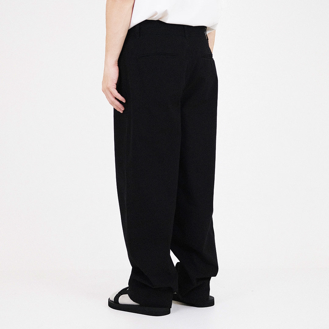 Men Wide Leg Cropped Pants - Black - SM2308123C