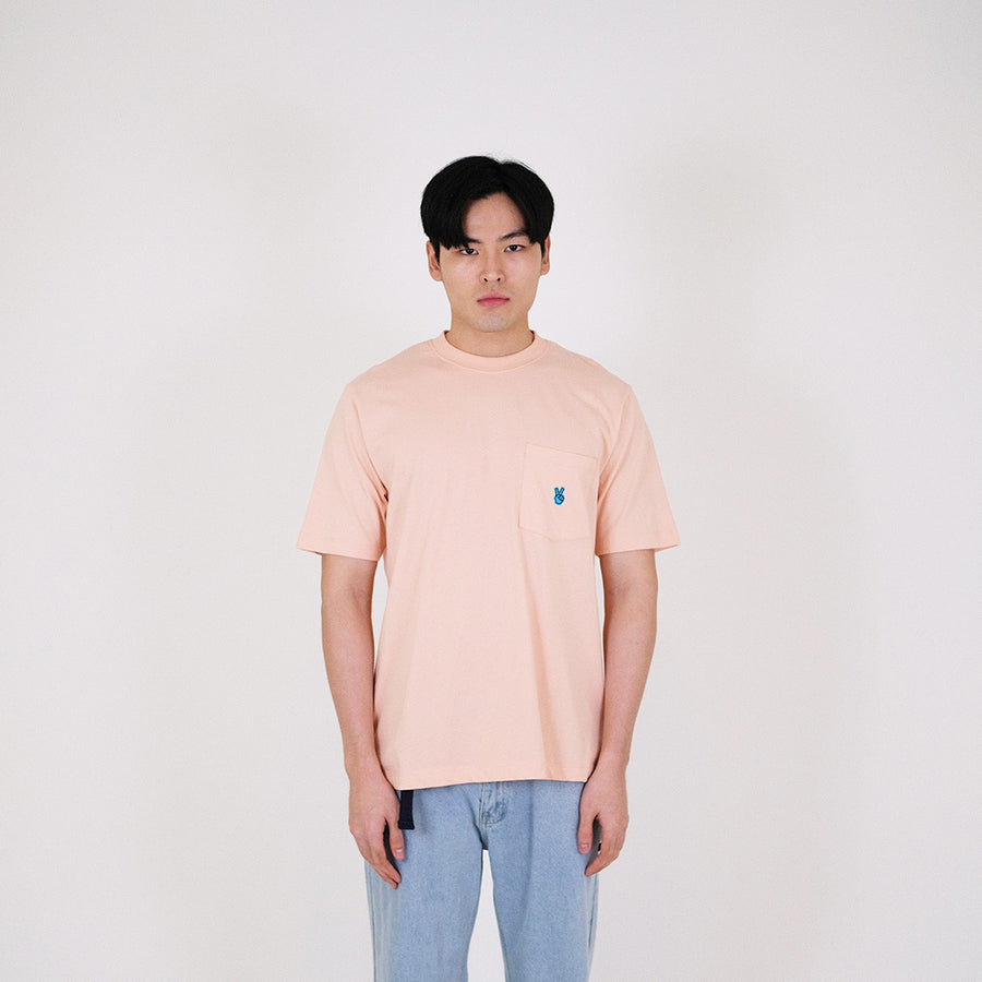 Men Graphic Tee - Soft Pink - SM2309108B