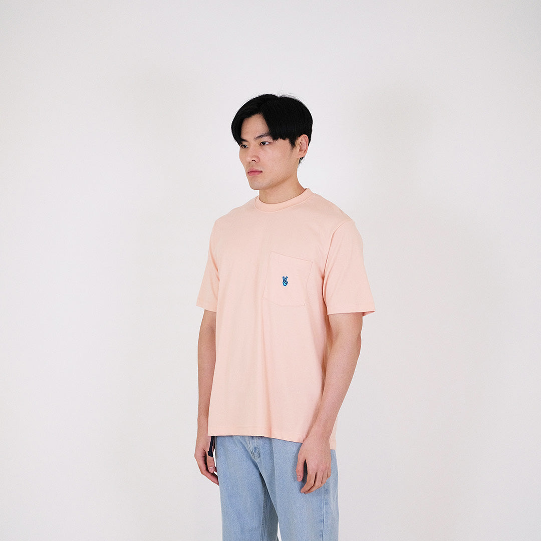 Men Graphic Tee - Soft Pink - SM2309108B