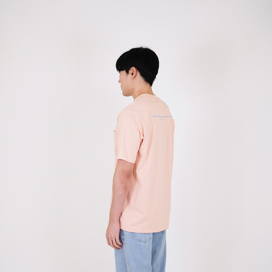 Men Graphic Tee - Soft Pink - SM2309108B